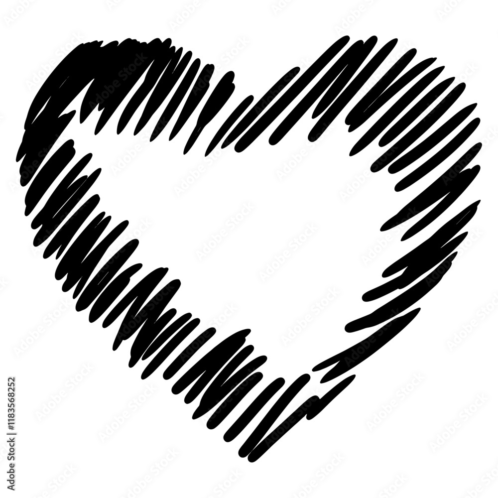 Sketchy heart with bold lines vector Sketchy heart with bold lines vector