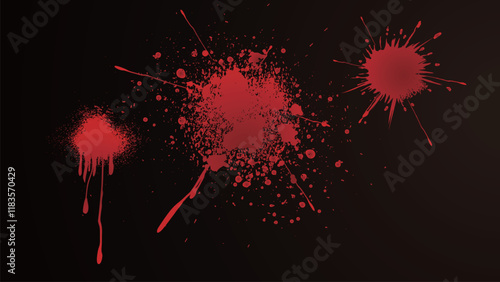 飛び散る血痕とホラー・オカルトな背景素材