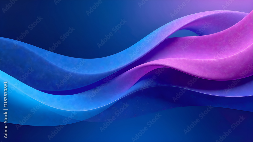 Abstract Background. A vibrant blue and purple wave gracefully flows across a deep blue background, creating an engaging visual experience