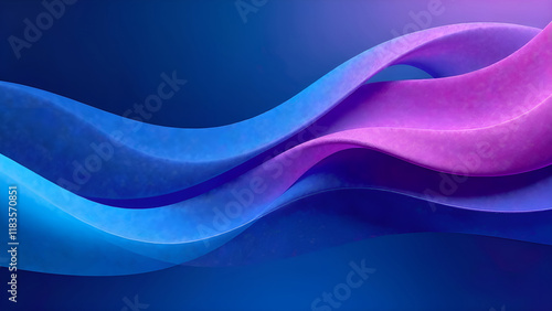 Abstract Background. A vibrant blue and purple wave gracefully flows across a deep blue background, creating an engaging visual experience