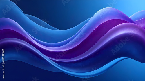 Abstract Background. A vibrant blue and purple wave gracefully flows across a deep blue background, creating an engaging visual experience