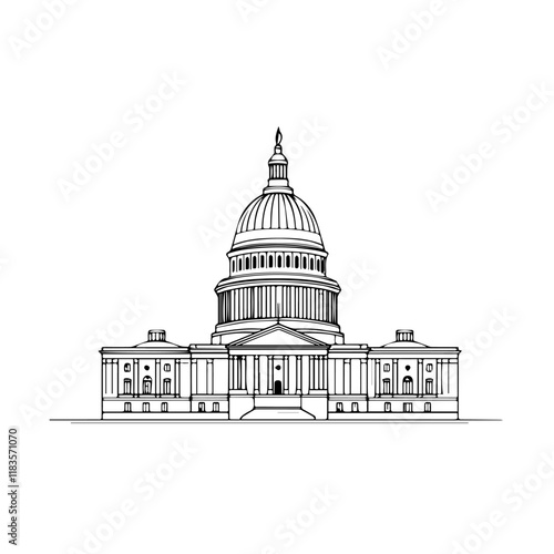 Iconic building showcases grandeur of American democracy with detailed architectural features