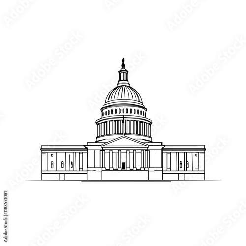 Iconic structure showcases classical architecture, symbolizing democracy and governance in America
