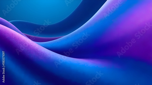 Obraz na płótnie Abstract Background. A vibrant blue and purple wave gracefully flows across a deep blue background, creating an engaging visual experience w salonie