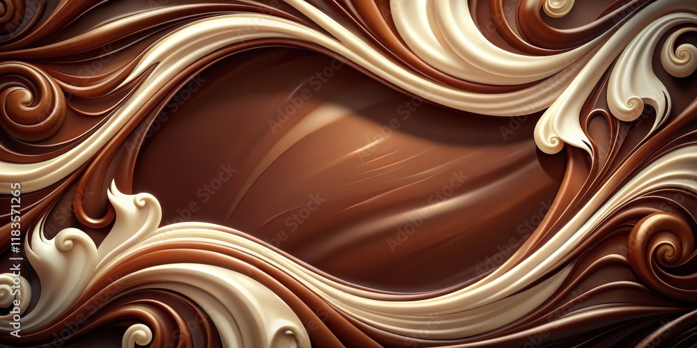 Swirly Chocolate Background with Rich Brown Color and Creamy White Accents, colorful, brown, colorful,brown Swirly Chocolate Background with Rich Brown Color and Creamy White Accents, colorful, brown, colorful,brown