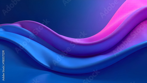 Obraz na płótnie Abstract Background. A vibrant blue and purple wave gracefully flows across a deep blue background, creating an engaging visual experience w salonie