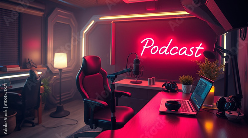 Amazing Podcast Setup with Microphone and Professional Equipment