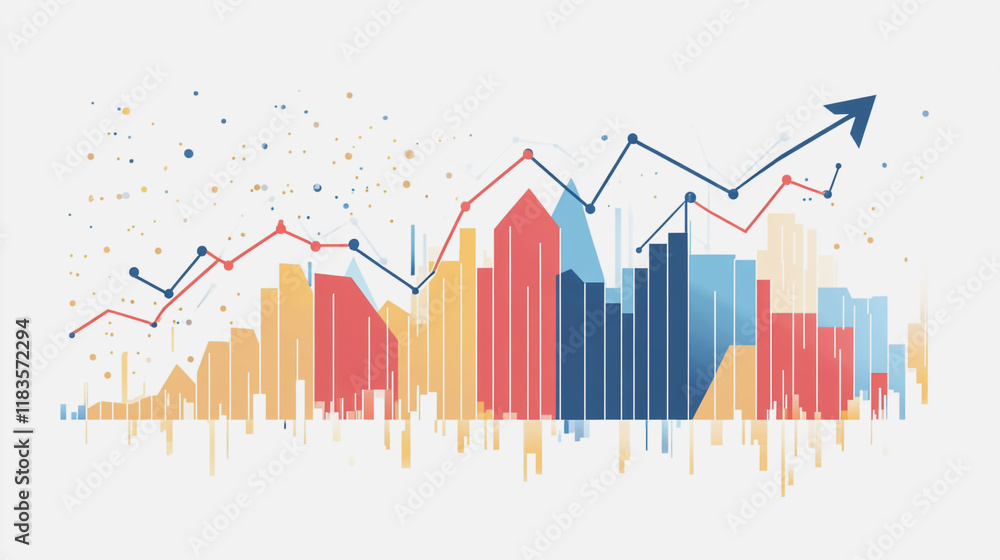 Abstract white background with Colorful charts and graphs with statistics to innovative analyze business potential and forecast future development of companies growth. Abstract white background with Colorful charts and graphs with statistics to innovative analyze business potential and forecast future development of companies growth.