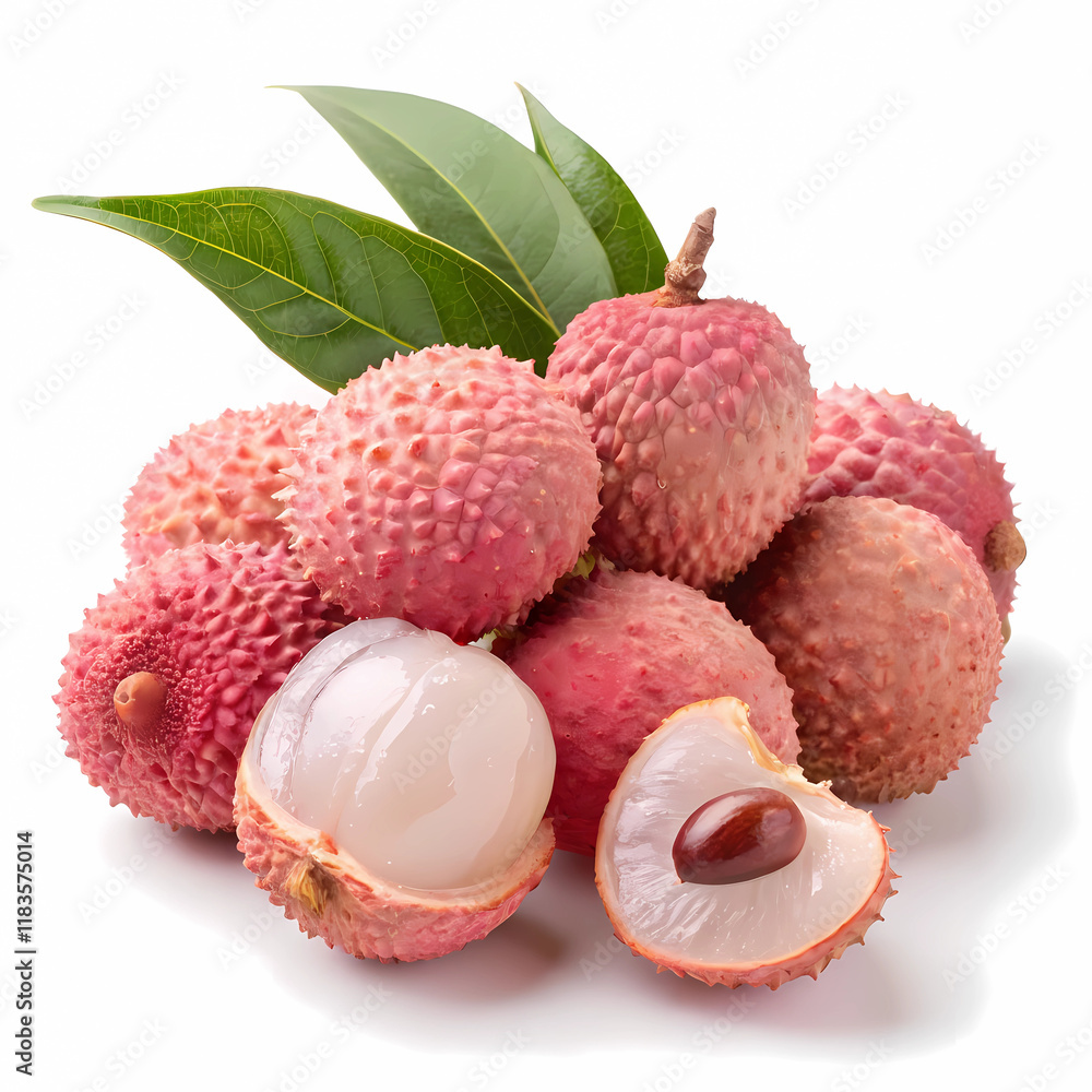 lychee isolated on white background lychee isolated on white background
