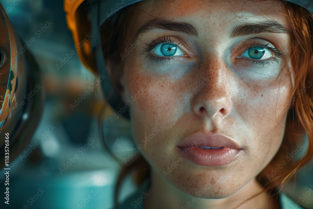 A close-up portrait of a woman with striking blue eyes, showcasing her beauty and confidence in a vibrant environment. A close-up portrait of a woman with striking blue eyes, showcasing her beauty and confidence in a vibrant environment.