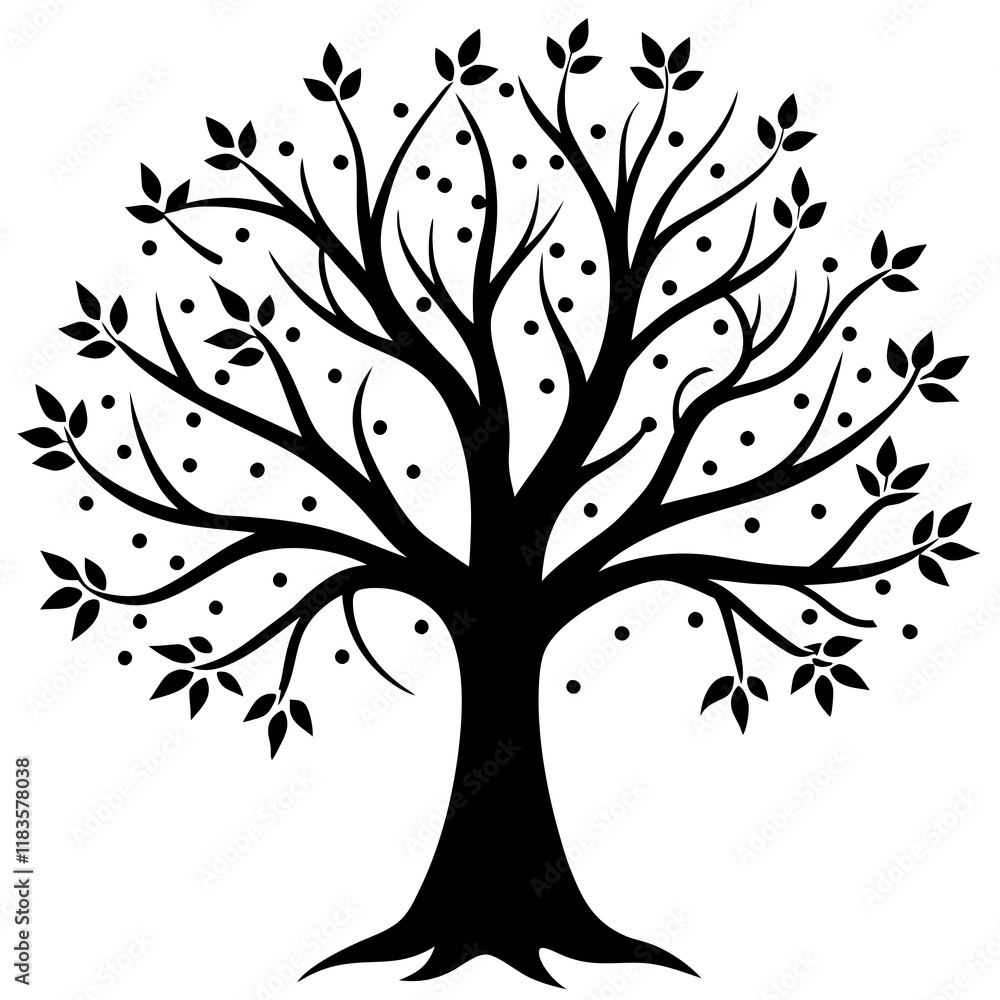 Obraz premium twinkling tree, tree silhouette vector