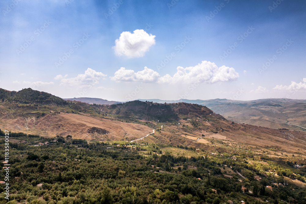 Fototapeta premium View from above of Polizzi Generosa in Sicily