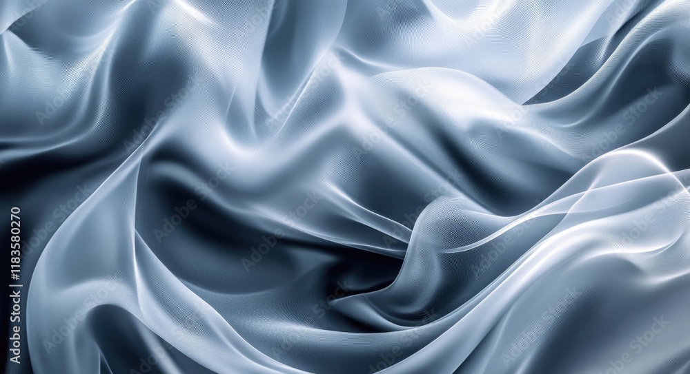 Fototapeta premium Ethereal Waves of Silky Grey Smoke with Soft Curves and Smooth Flow