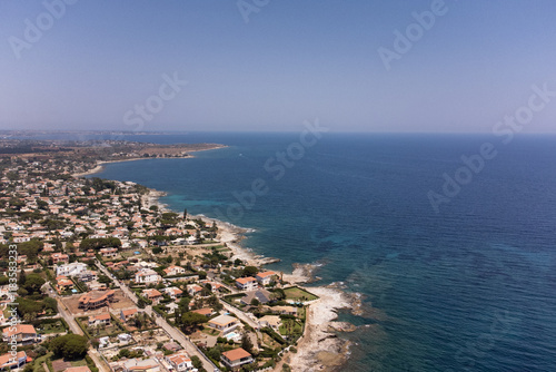 View from above of the coast in the Plemmirio area in Syracuse in Sicily photo