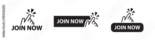 join now sign on white background	