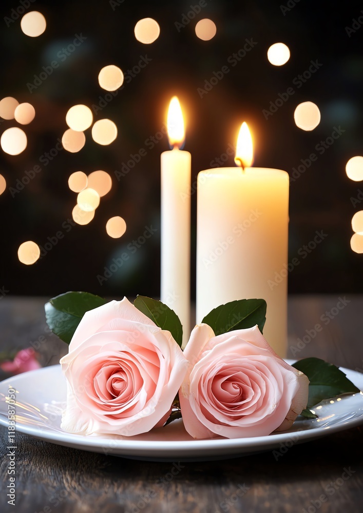 Obraz premium Affectionate candlelit setups for romantic evenings, Valentine, affection candles