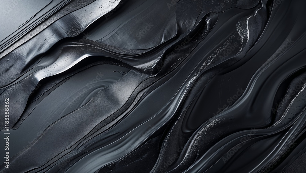 Obraz premium Abstract Dark Grey Fluid Paint Texture Background