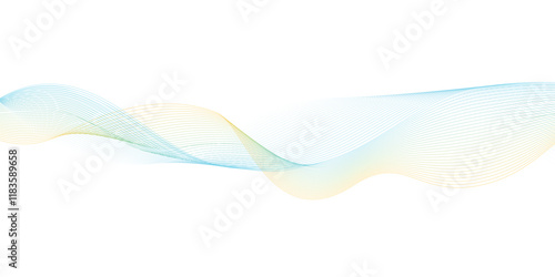 Abstract blue and yellow wave background. Creating a fluid and dynamic effect.