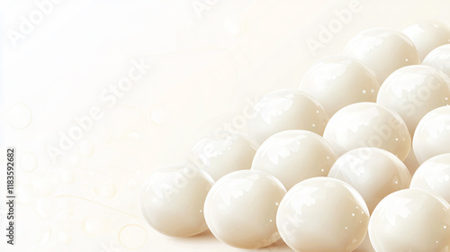 Close-up image of white tangyuan photo