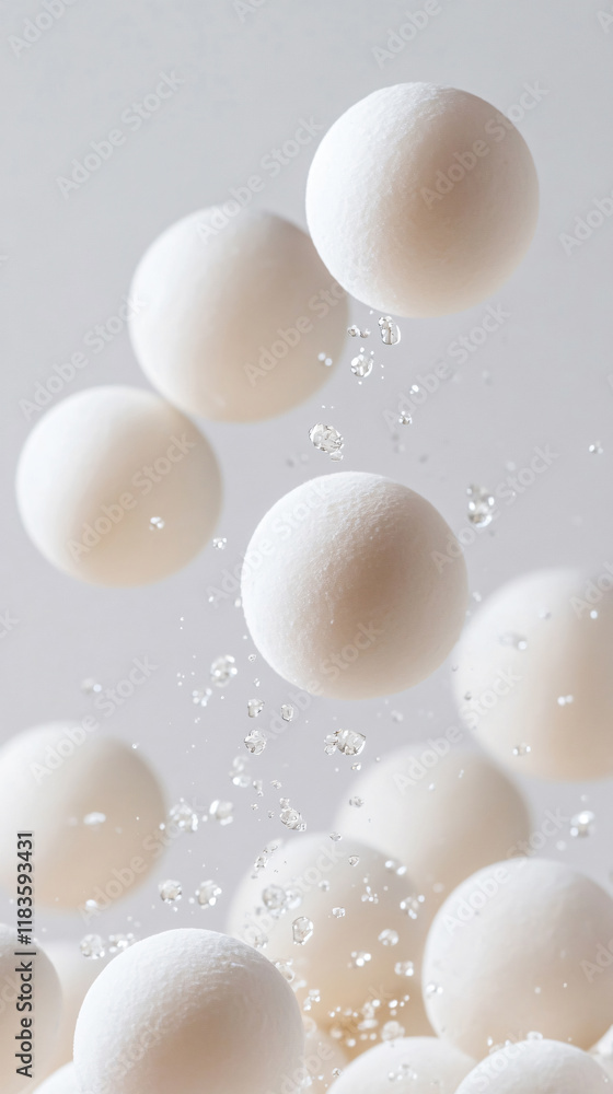 Close-up image of white tangyuan Close-up image of white tangyuan