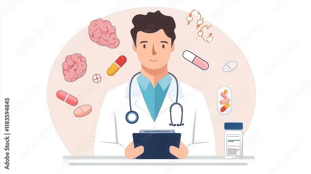 Biochemist researching smart medicines that adapt to individual health profiles, advancing precision care, strategy, vision, innovation Biochemist researching smart medicines that adapt to individual health profiles, advancing precision care, strategy, vision, innovation