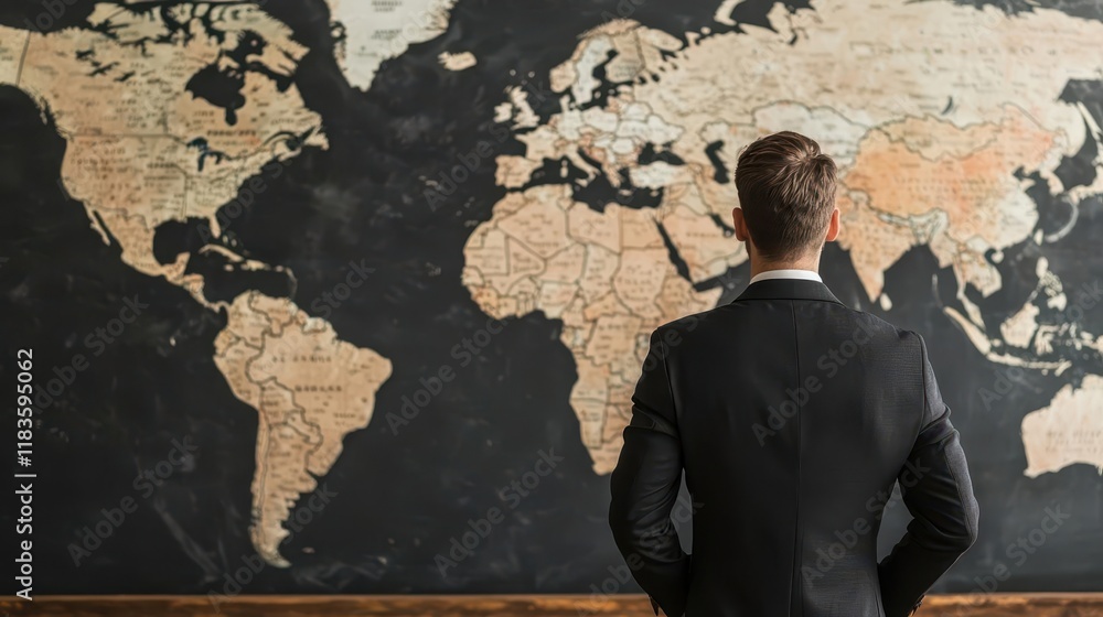 Business leader presenting a strategic roadmap for global expansion at a corporate summit, strategy, vision, innovation Business leader presenting a strategic roadmap for global expansion at a corporate summit, strategy, vision, innovation
