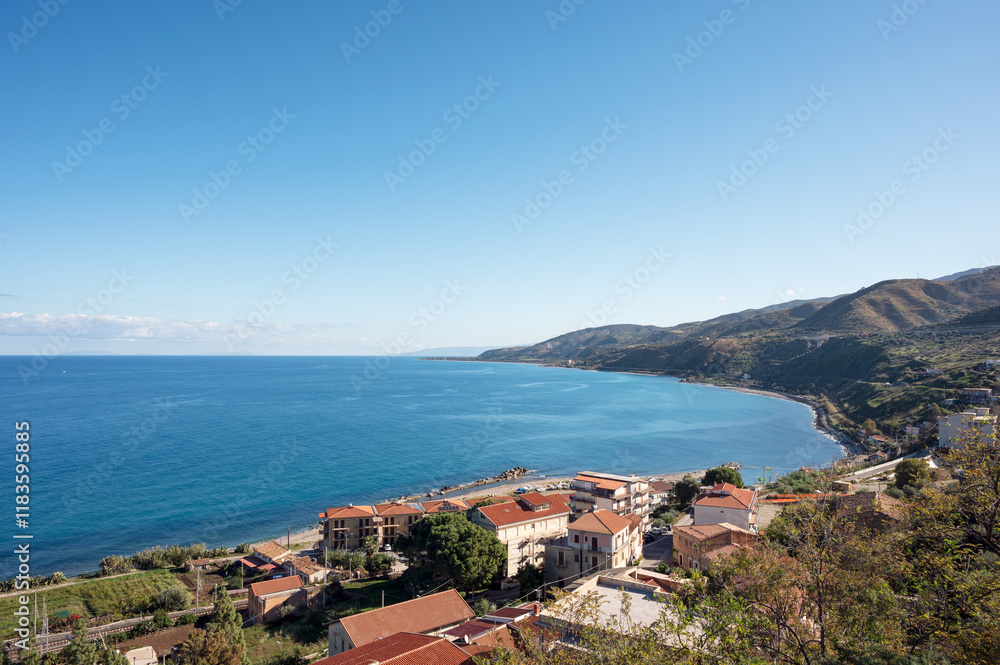 View of the Tyrrhenian coast from Santo Stefano di Camastra in Sicily View of the Tyrrhenian coast from Santo Stefano di Camastra in Sicily