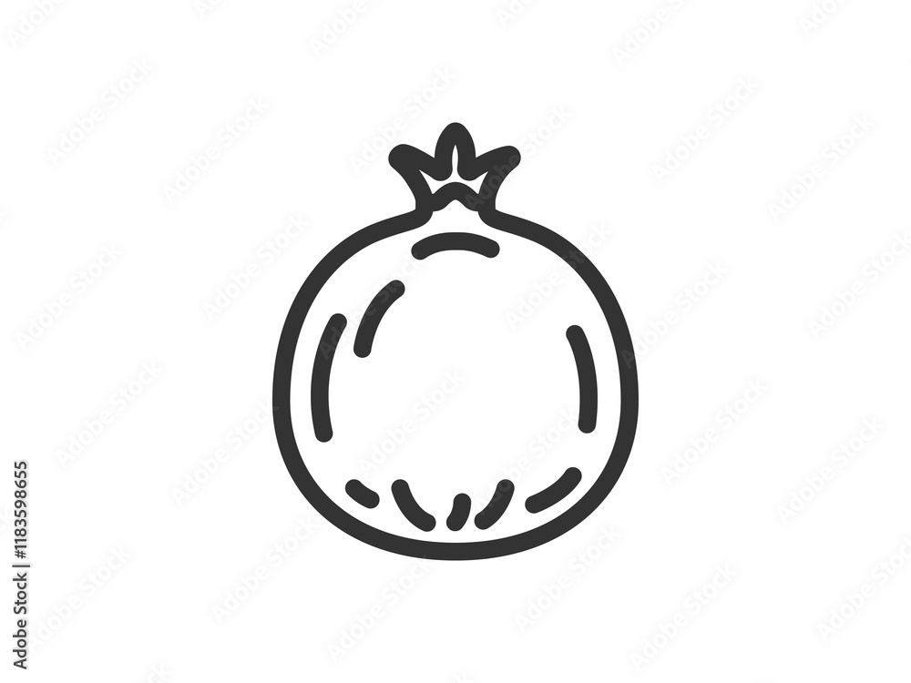 ざくろのアイコン(線画)のイラスト ざくろのアイコン(線画)のイラスト