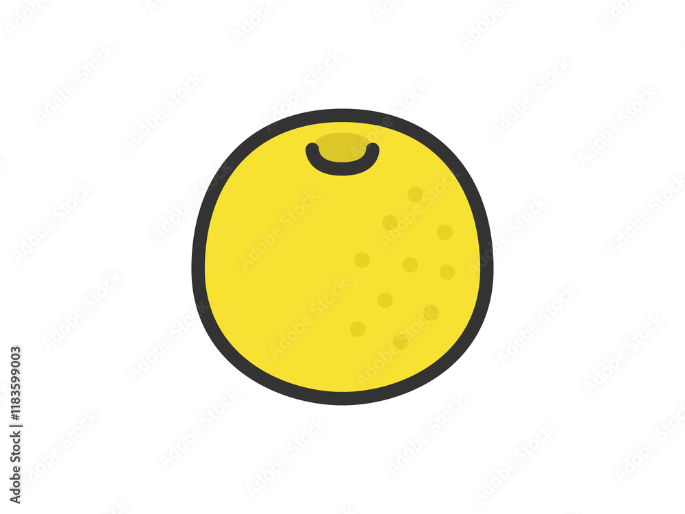 Fototapeta premium グレープフルーツのアイコン（線画カラー）のイラスト