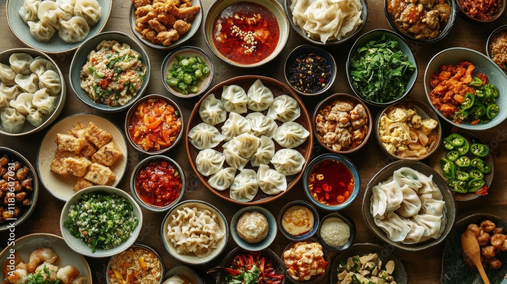 Fototapeta premium An Array Of Delicious Asian Cuisine Dishes