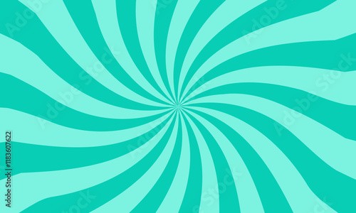 Swirl Mint Candy Background. Abstract Spiral Backdrop. Candy Color Sunburst Wallpaper.