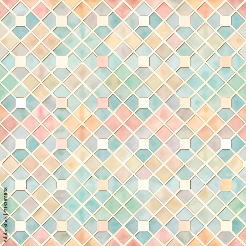 Pastel Geometric Tile Pattern. Seamless Design for Interior Decor Pastel Geometric Tile Pattern. Seamless Design for Interior Decor