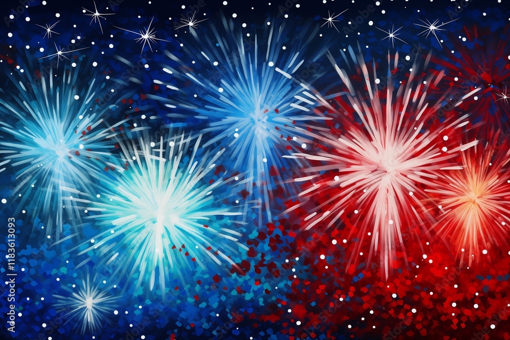 Fototapeta premium An abstract glitter background adorned with fireworks