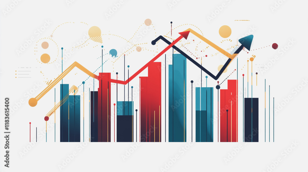 Abstract white background with Colorful charts and graphs with statistics to innovative analyze business potential and forecast future development of companies growth. Abstract white background with Colorful charts and graphs with statistics to innovative analyze business potential and forecast future development of companies growth.