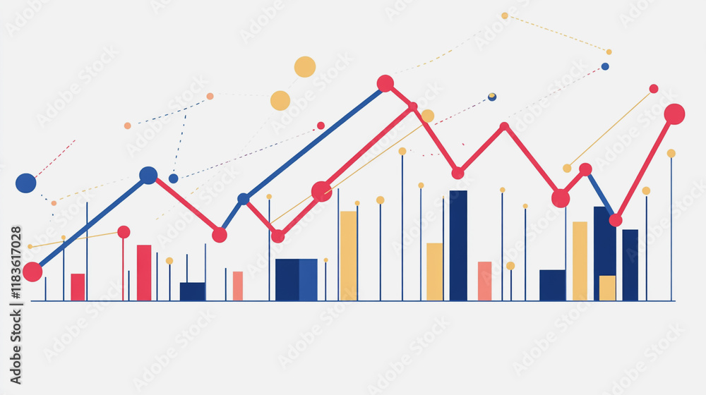 Abstract white background with Colorful charts and graphs with statistics to innovative analyze business potential and forecast future development of companies growth. Abstract white background with Colorful charts and graphs with statistics to innovative analyze business potential and forecast future development of companies growth.