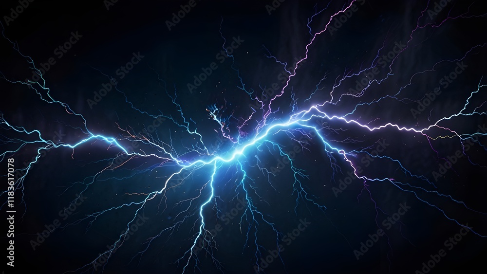 Vibrant blue lightning plasma: electrifying background for dynamic designs Generative AI Vibrant blue lightning plasma: electrifying background for dynamic designs Generative AI