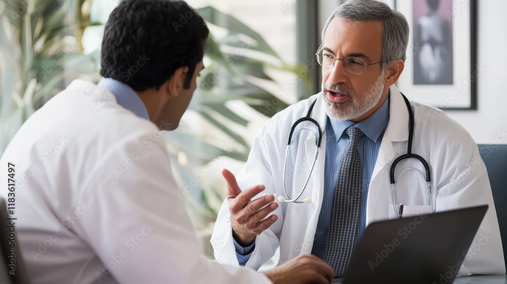 Doctor consults with patient virtually through laptop, enhancing telehealth experience Doctor consults with patient virtually through laptop, enhancing telehealth experience