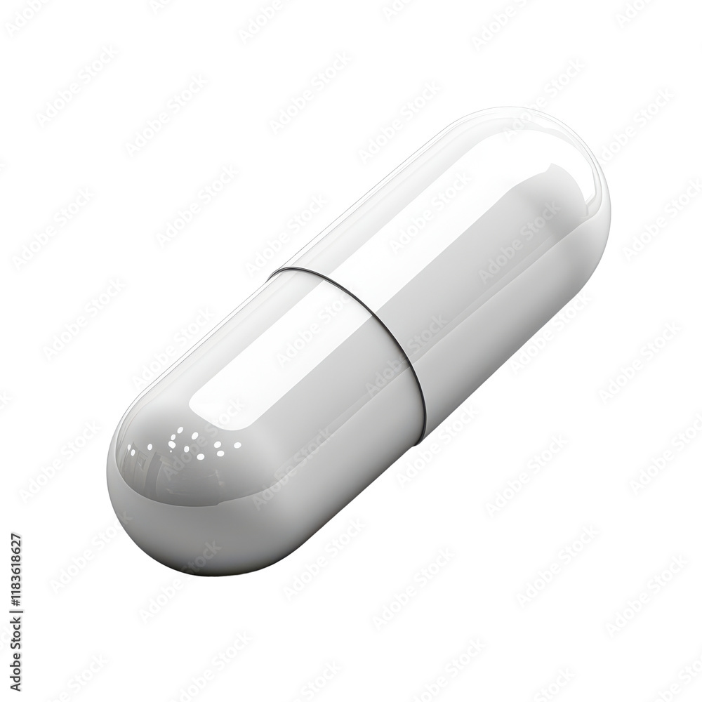 White Capsule Pill Isolated on transparent Background White Capsule Pill Isolated on transparent Background