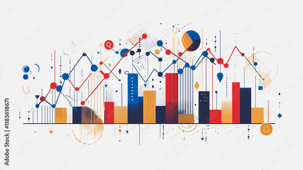 Abstract white background with Colorful charts and graphs with statistics to innovative analyze business potential and forecast future development of companies growth. Abstract white background with Colorful charts and graphs with statistics to innovative analyze business potential and forecast future development of companies growth.