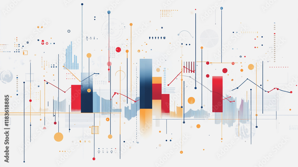 Abstract white background with Colorful charts and graphs with statistics to innovative analyze business potential and forecast future development of companies growth. Abstract white background with Colorful charts and graphs with statistics to innovative analyze business potential and forecast future development of companies growth.