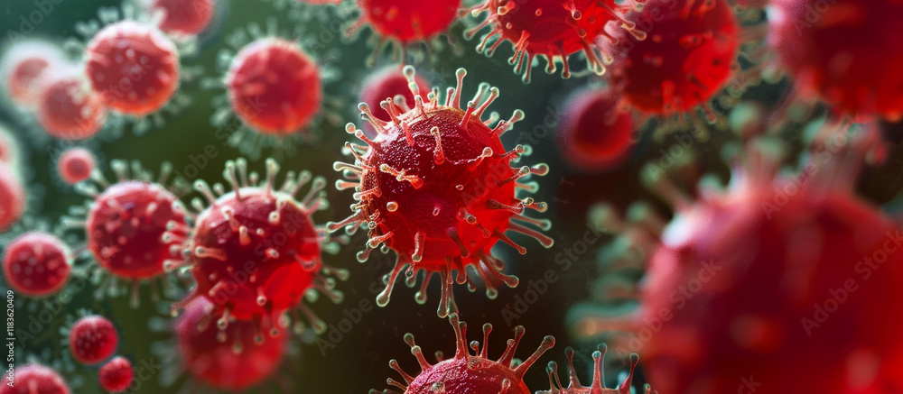viruses causing infection in host organism, flu, corona, hmpv, outbreak concept viruses causing infection in host organism, flu, corona, hmpv, outbreak concept