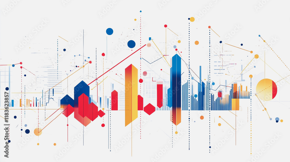Abstract white background with Colorful charts and graphs with statistics to innovative analyze business potential and forecast future development of companies growth. Abstract white background with Colorful charts and graphs with statistics to innovative analyze business potential and forecast future development of companies growth.
