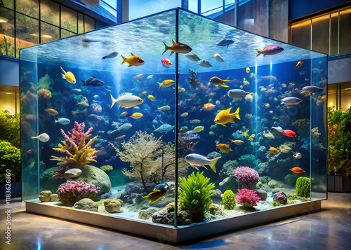Vibrant Tropical Fish in a Modern Aquarium