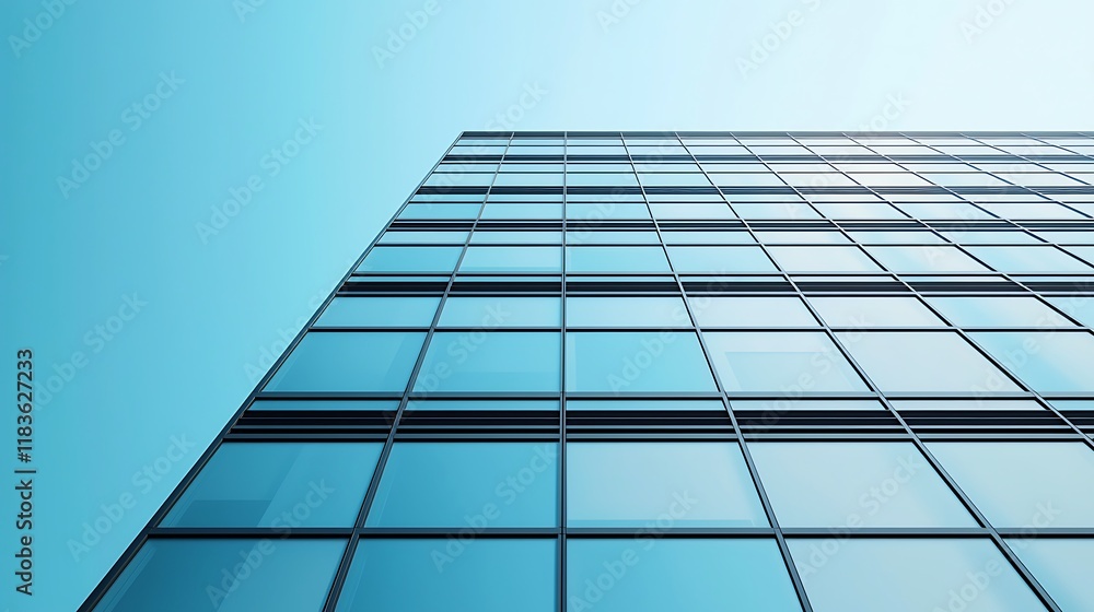 A modern glass building reflects the sky, showcasing sleek architecture and urban design from a low-angle perspective. A modern glass building reflects the sky, showcasing sleek architecture and urban design from a low-angle perspective.