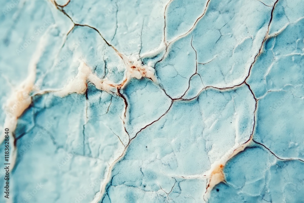 Naklejka premium Abstract Blue Cracked Texture Surface Background