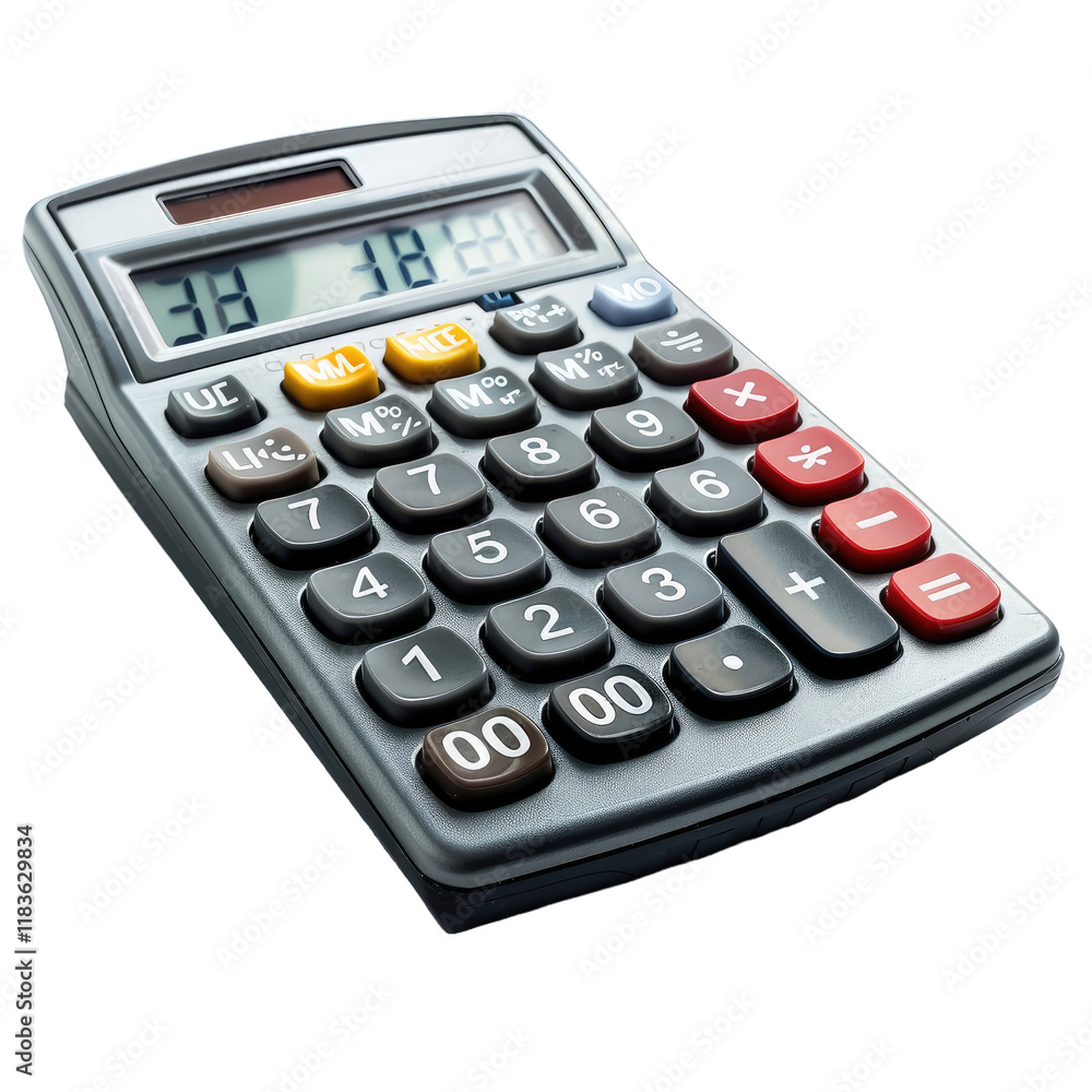 Calculator with big buttons closeup. Calculator with big buttons closeup.