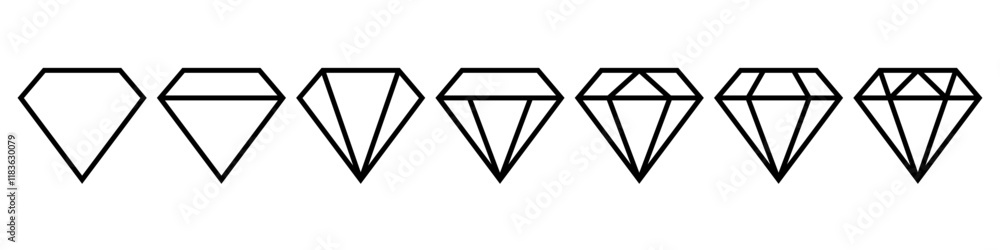Diamond icon symbol set simple design Diamond icon symbol set simple design