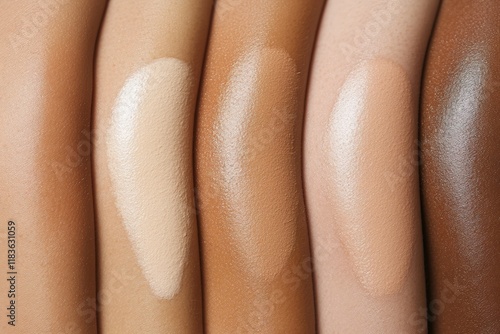 Foundation shades displayed on diverse skin tones