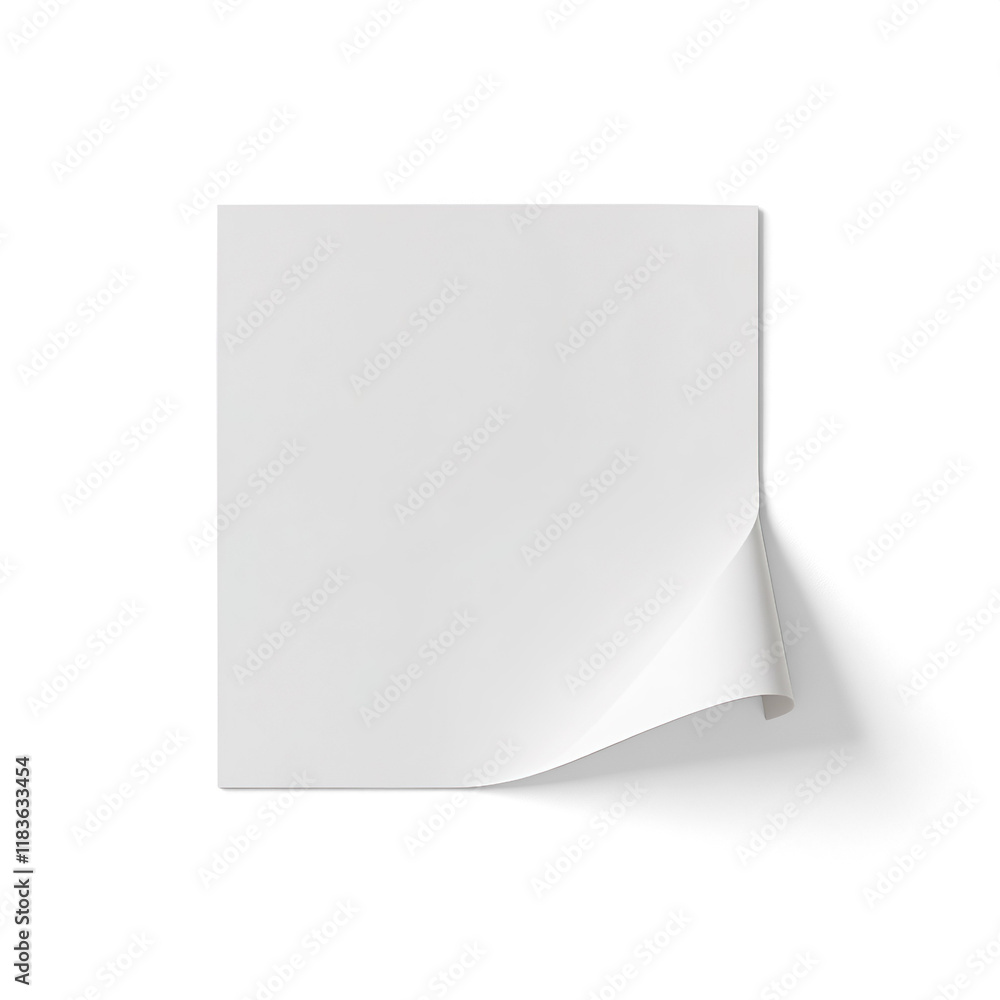 Curled Corner White Paper on a Transparent Background Curled Corner White Paper on a Transparent Background