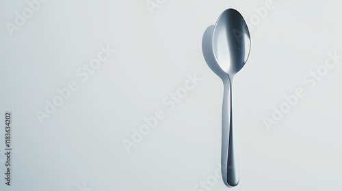 A spoon is sitting on a white background photo